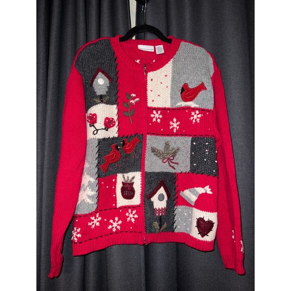 Ugly Christmas Sweater Xmas Cardigan Size Large - Picture 1 of 3